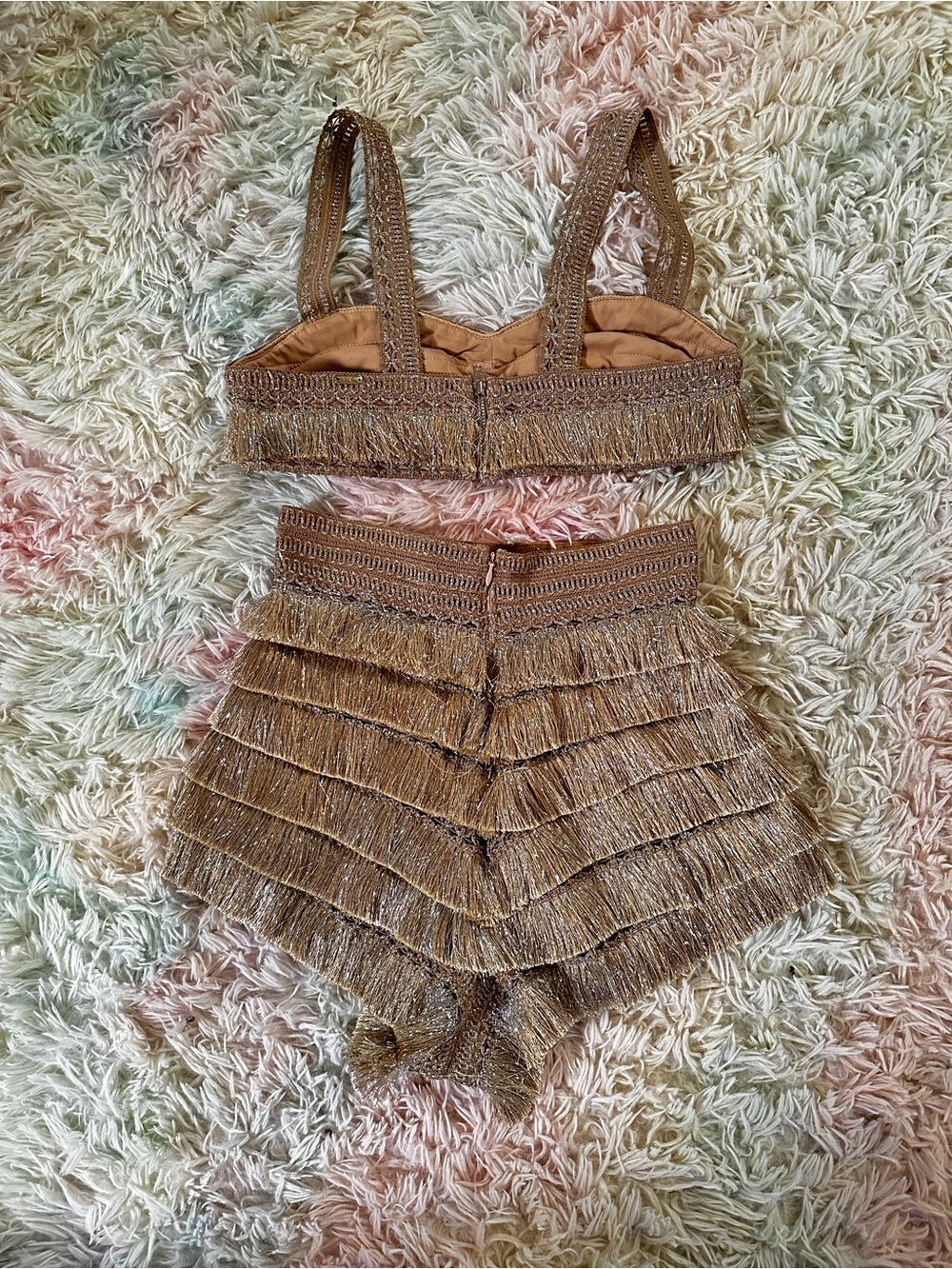 PatBO Metallic Fringe Top and Shorts Set Size 4 - Picture 5 of 11